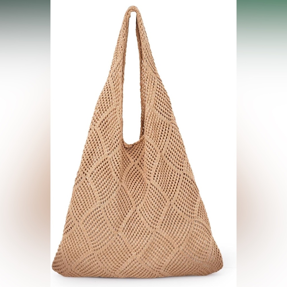 Khaki crochet Tote Bag